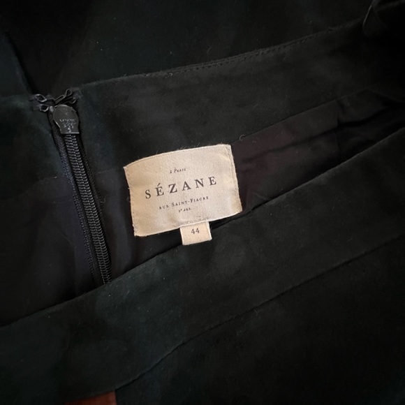 Sezane Colorblock Suede Midi Skirt in Brown, Green, Purple - Picture 10 of 10